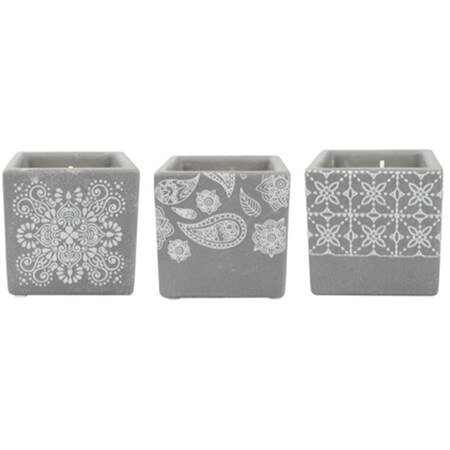 Outdoozie Gray Citronella Scent Square Candle 3.5 in. H CC00037-035